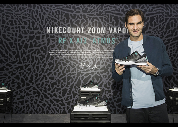 罗杰·费德勒亮相上海，发布NIKECOURT ZOOM VAPOR RF X AJ3 'ATMOS' 网球鞋