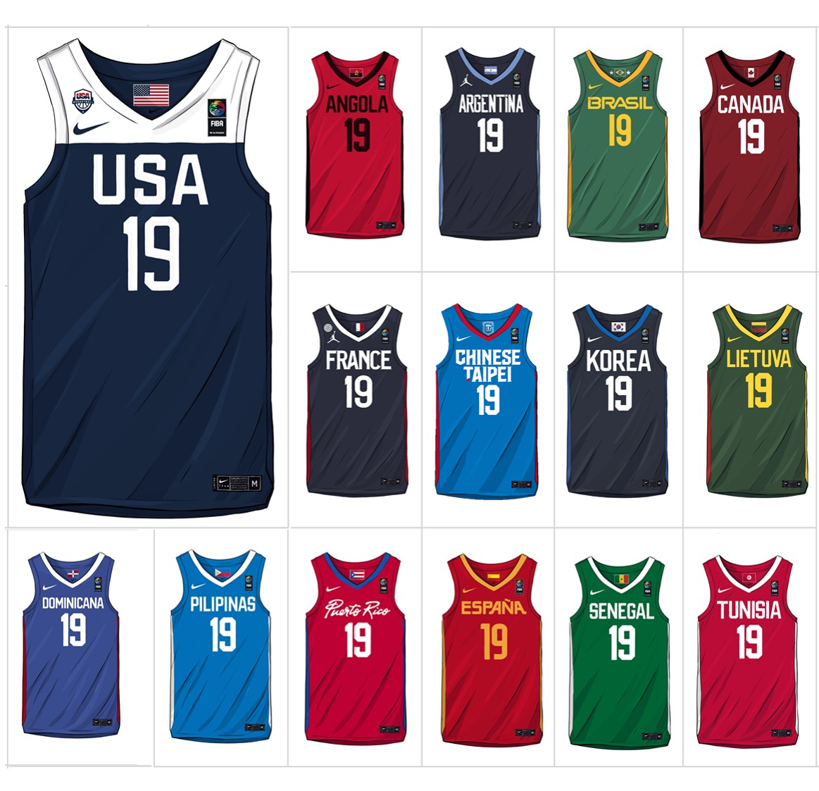 NIKE 與 JORDAN 品牌發表2019年籃球國家隊隊服