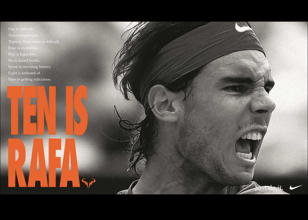NIKE 慶祝 Rafael Nadal 在巴黎紅土賽場上十度封王