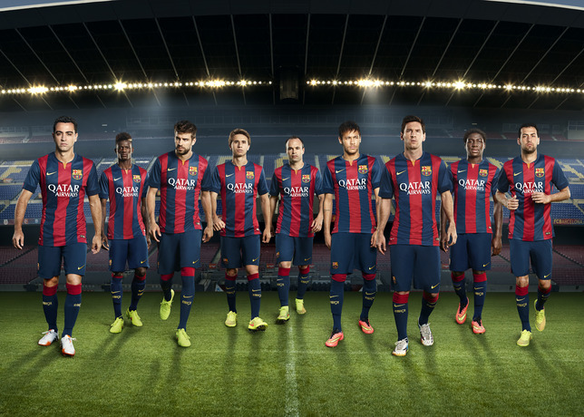 耐克携手巴塞罗那俱乐部共同发布2014-2015赛季全新主场球衣